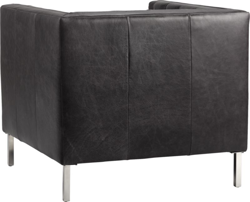 Savile Black Leather Tufted Chair - Image 4