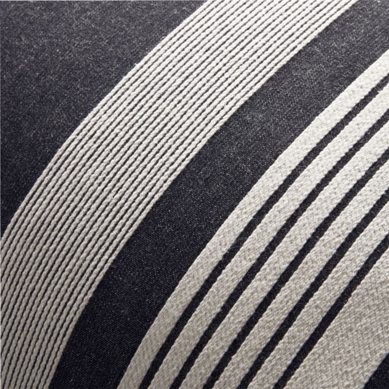 20" Stripe Denim Pillow with Feather-Down Insert - Image 2