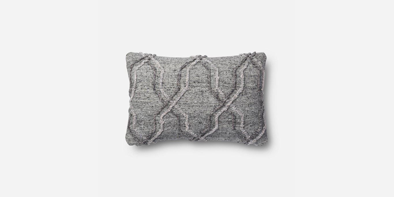 P1014 MH GREY Pillow Cover - 13" x 21" - Poly Insert - Image 0