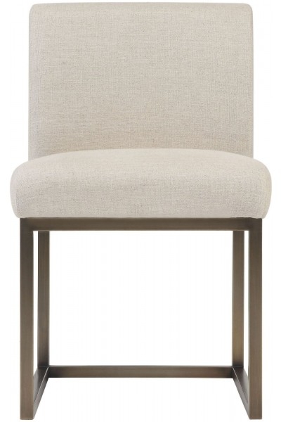 Haute Beige Linen Chair in Brass - Image 0