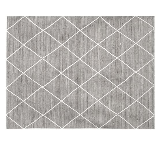 Jute Lattice 8'x10' Rug, Gray/Ivory - Image 0