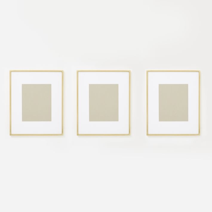 Gallery Frames - Polished Brass - 8" x 10" (13"x16" without mat) - Set of 3 - Image 0