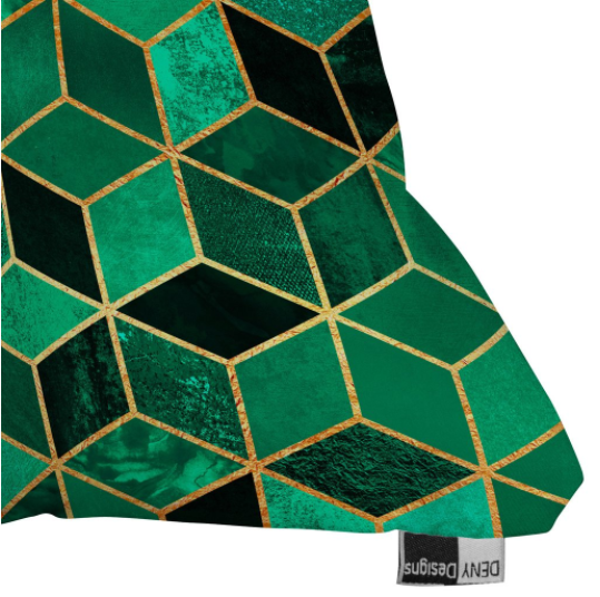 EMERALD CUBES Oblong Throw Pillow - 18" x 18" - With Insert - Image 1
