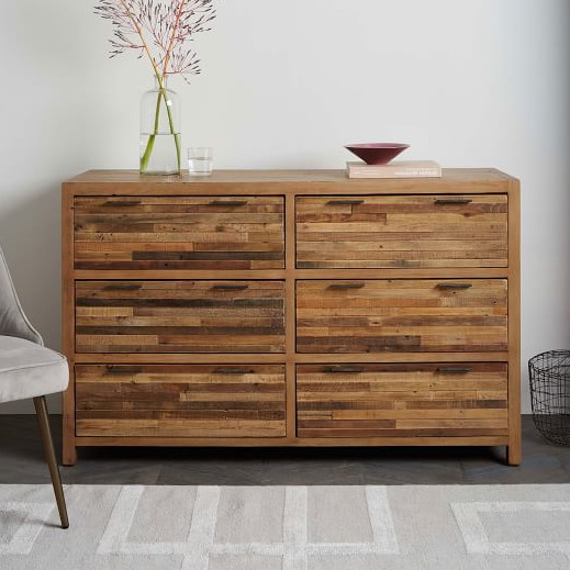 Bay Reclaimed Pine 6-Drawer Dresser - Rustic Natural - Image 1