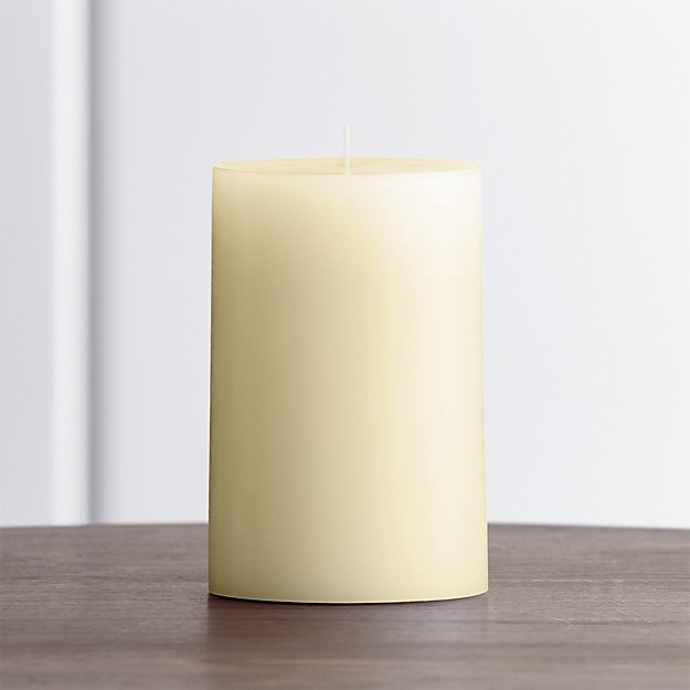 Ivory Pillar Candle 3x4 - Image 1