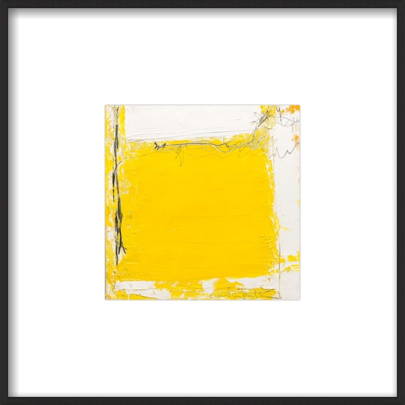 Tache Juane - Framed - Thin Black Wood, frame - White Mat - Image 0