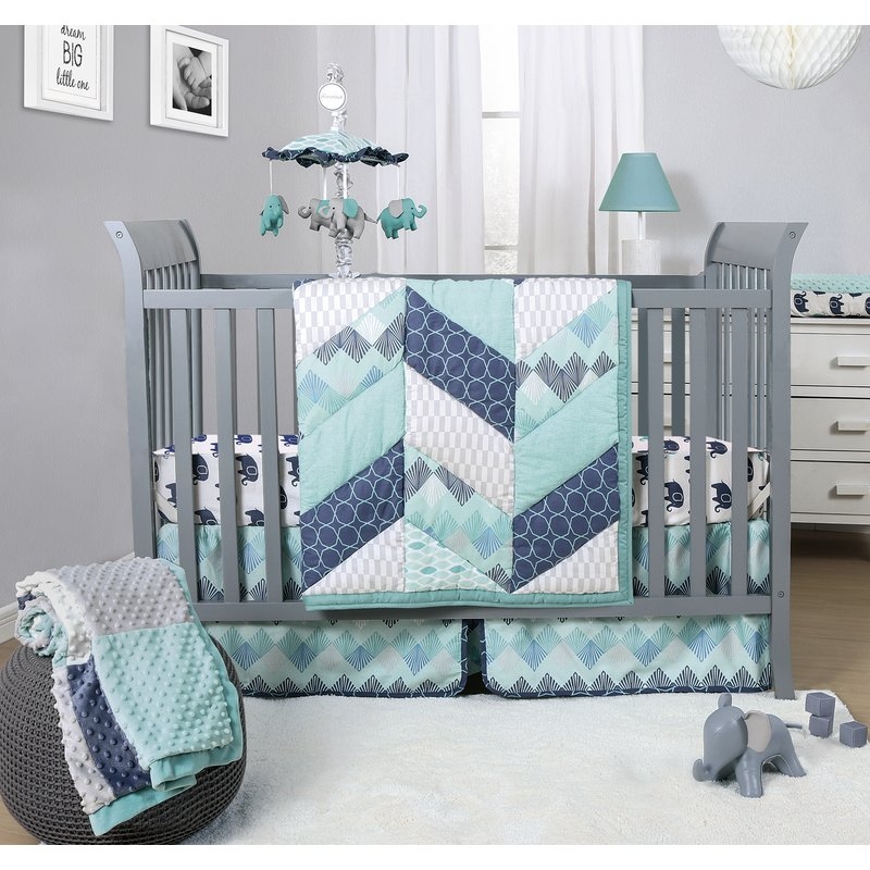 Mosaic 3 Piece Crib Bedding Set - Image 0
