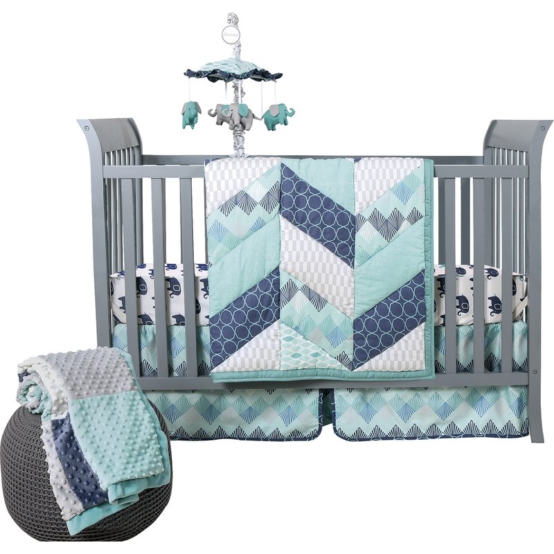 Mosaic 3 Piece Crib Bedding Set - Image 1