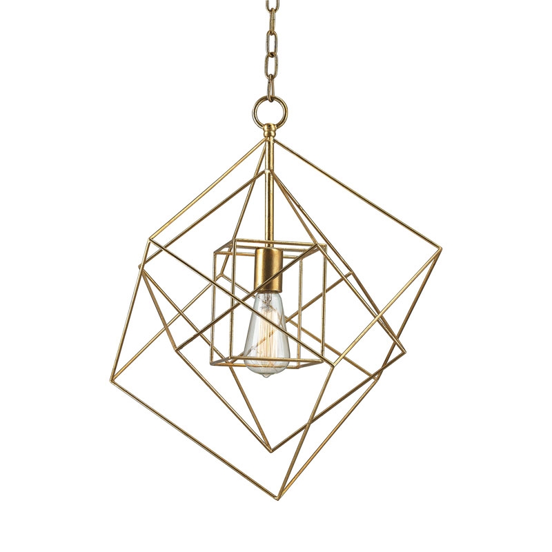 Neil 1-Light Box Pendant in Gold Leaf, Small - Image 0