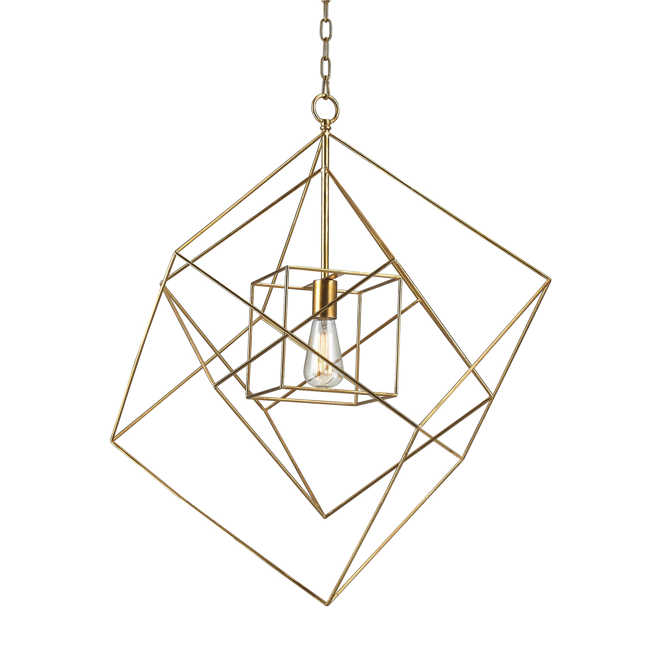 Neil 1-Light Box Pendant in Gold Leaf, Large - Image 0