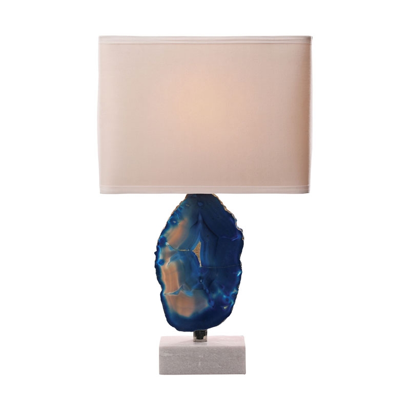 Minoa 1 Light Table Lamp In Blue Agate and Marble - Image 0