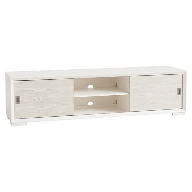 Callum Media Console, Water-Based Simply White/ Weathered White - Image 0
