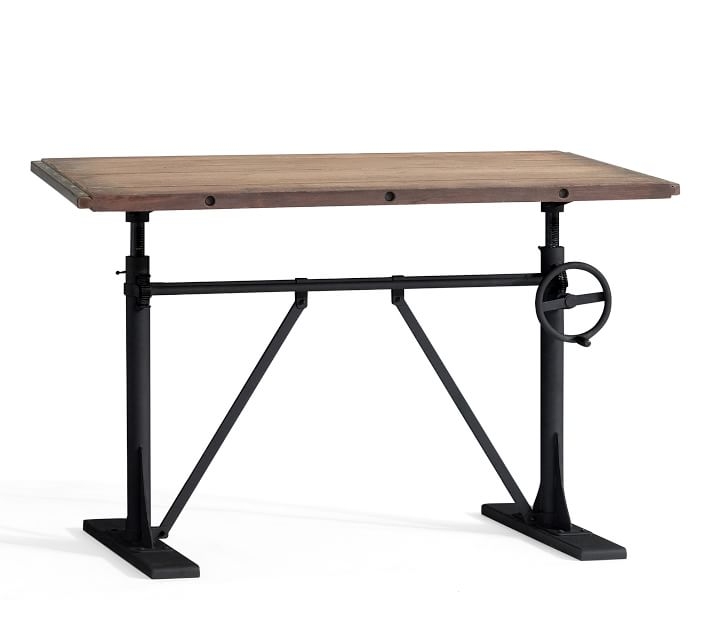 Pittsburgh Crank Sit-Stand Desk, Washed Pine - Image 0