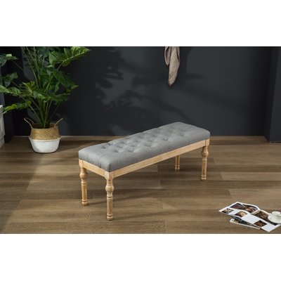 Brockwell Button Tufted Wood Bench - Image 1