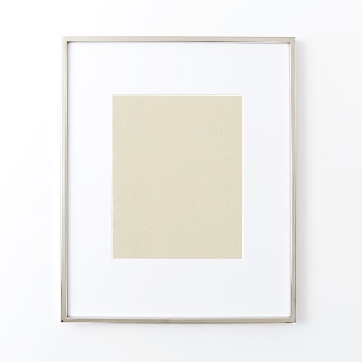 Gallery Frame, Polished Nickel, 8" x 10" (12.75" x 15.75" without mat) - Image 0