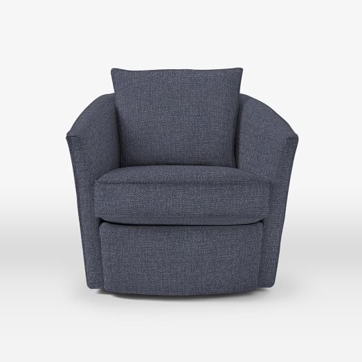 Duffield Swivel Chair - Pebble Weave Indigo Blue - Image 0