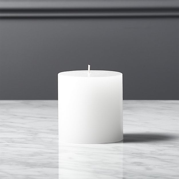 3"x3" White Pillar Candle - Image 0