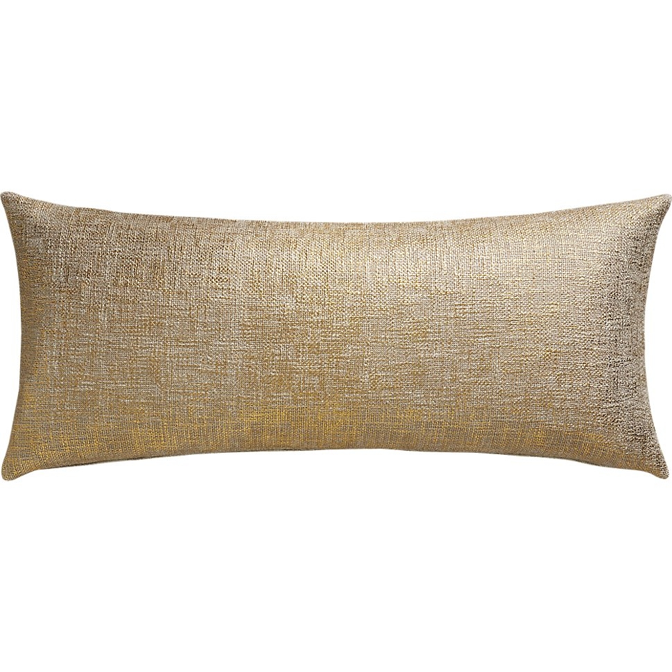 36"x16" glitterati gold pillow with feather-down insert - Image 7