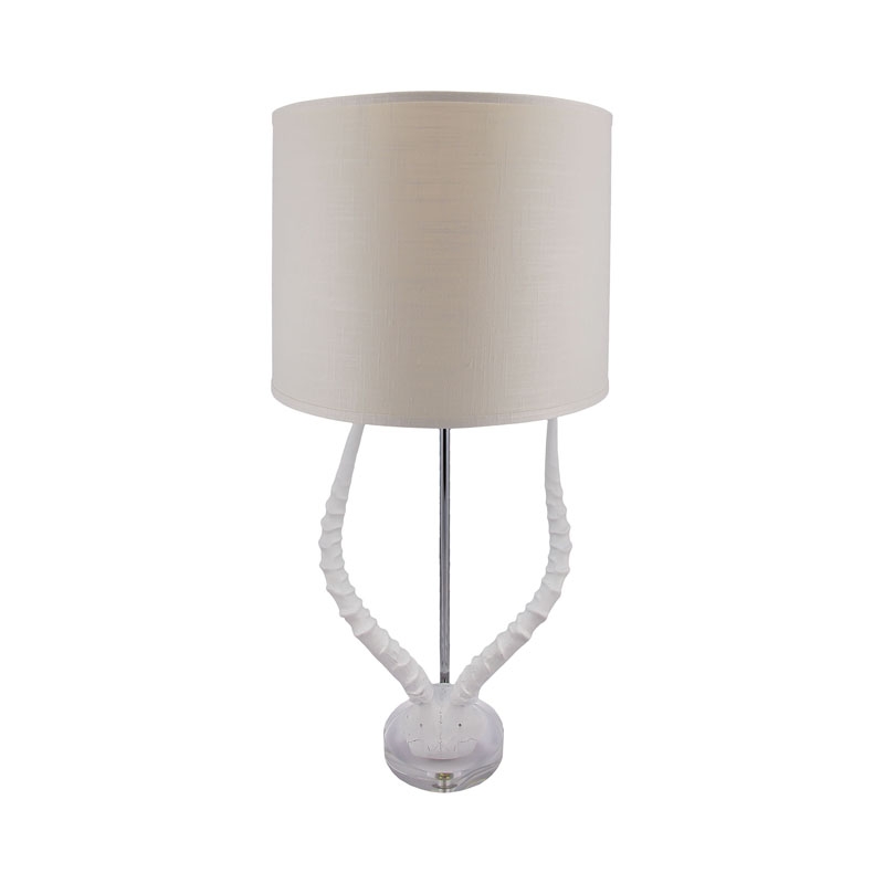 White Resin Horn Lamp - Image 0
