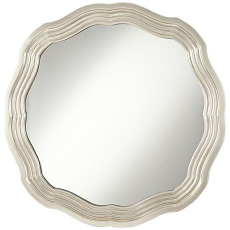 Dara Silver 32 1/2" x 32 1/2" Scalloped Wall Mirror - Image 1