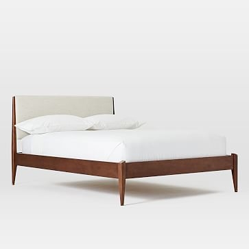 Modern Show Wood Bed King, Twill, Wheat - Image 1