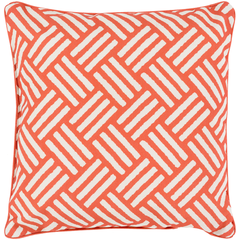 Basketweave BW-004 Pillow-Burnt Orange, white-  20" x 20" - Insert Sold Separately - Image 0