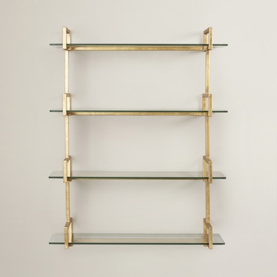 Antiqued gold/Clear Wall Shelf - Image 0