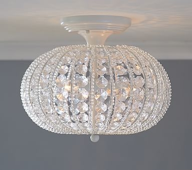 Clear Acrylic Round Flush Mount Chandelier - Image 0