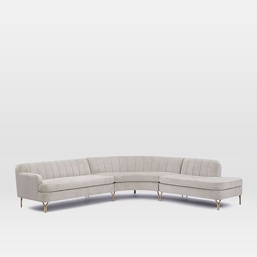 Valencia 3-Piece Terminal Chaise Sectional - LEFT SOFA, ROUND CORNER, RIGHT TERMINAL CHAISE - Image 1