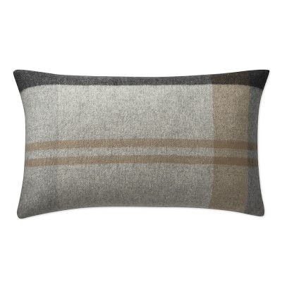 Plaid Lambswool Lumbar Pillow Cover, 14" X 22", Grayson - Image 0