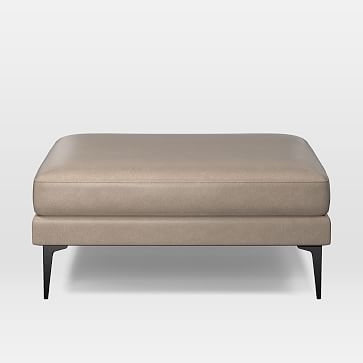 Andes Ottoman, Summit Leather, Taupe - Image 1