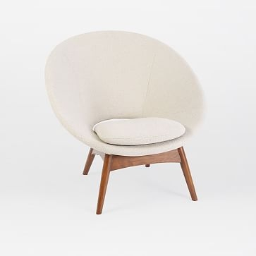 Luna Chair, Chunky Basketweave, Stone, Dark Walnut - Image 0