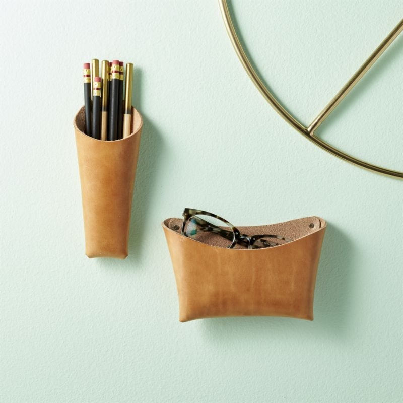Wide Leather Wall Pocket - Image 1