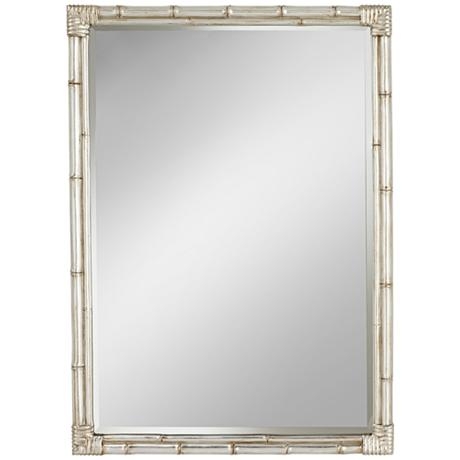 Bamboo Silver 31" x 43" Rectangle Wall Mirror - Image 0