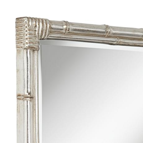 Bamboo Silver 31" x 43" Rectangle Wall Mirror - Image 1