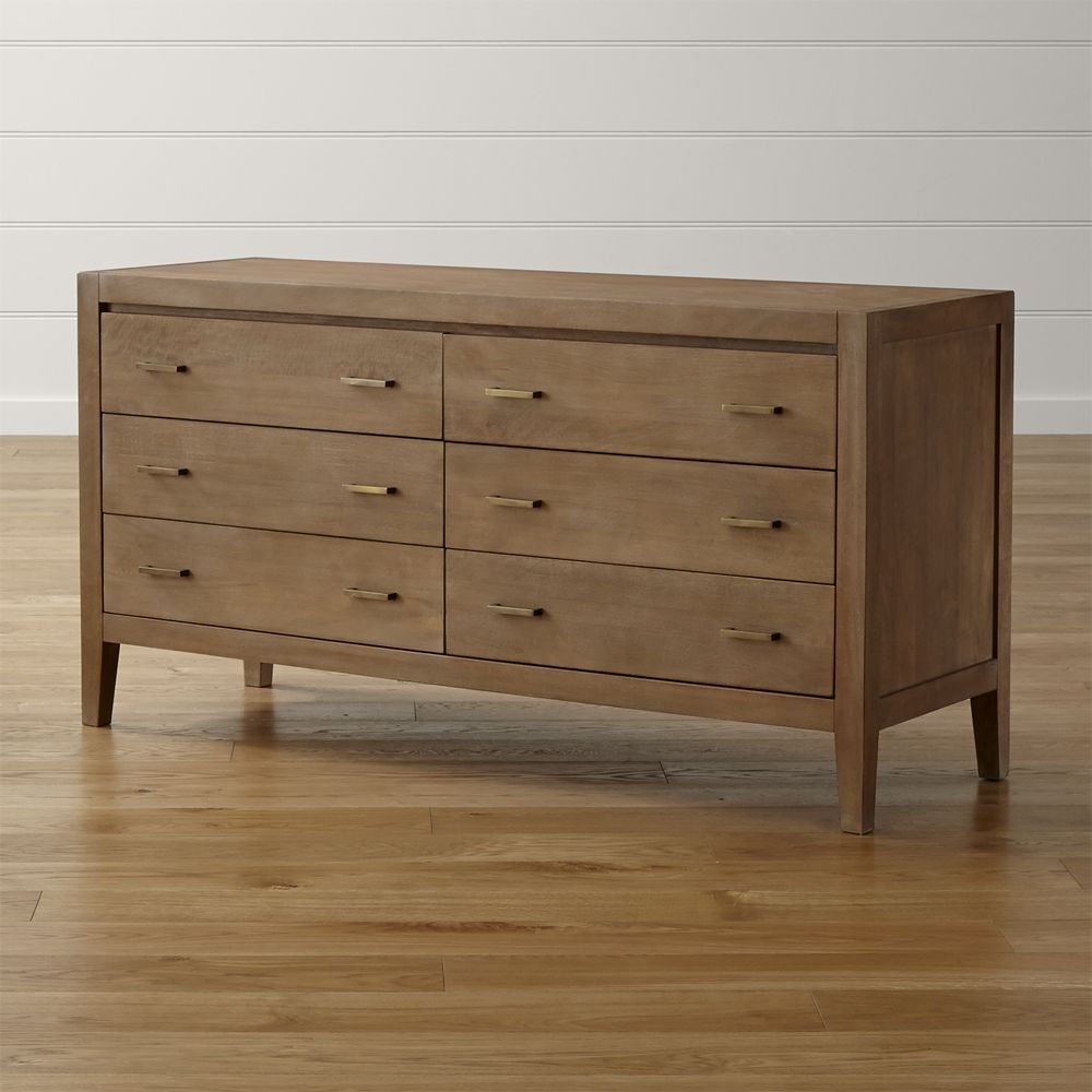 Dawson Light Brown Wood 6-Drawer Dresser - Image 1