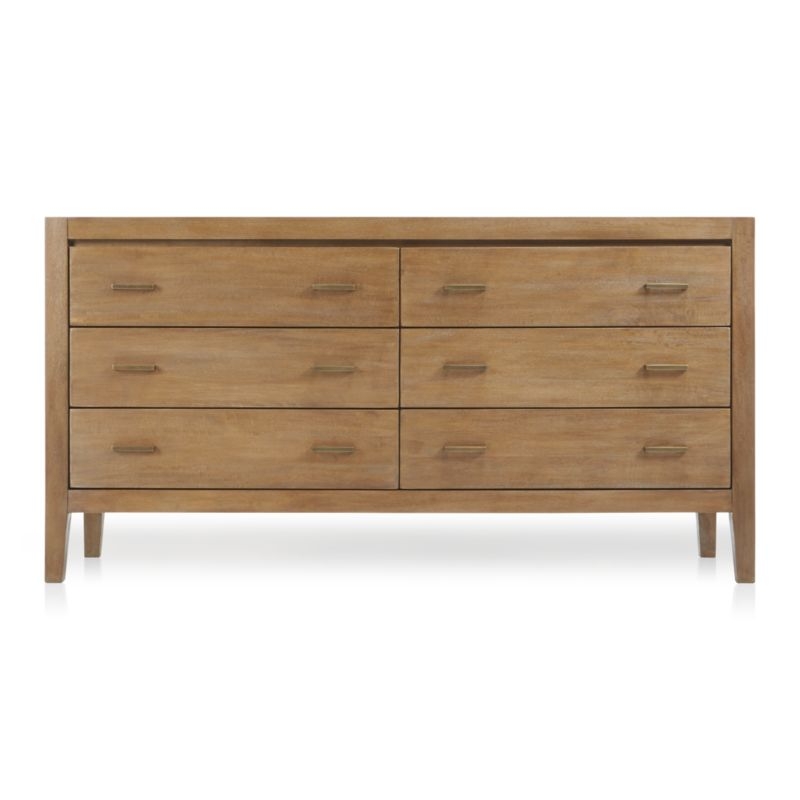 Dawson Light Brown Wood 6-Drawer Dresser - Image 3