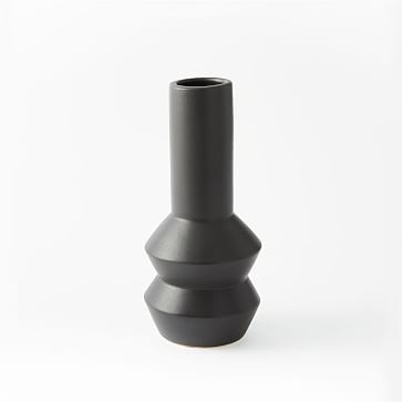 Totem Vase, 12.5", Matte Black - Image 0