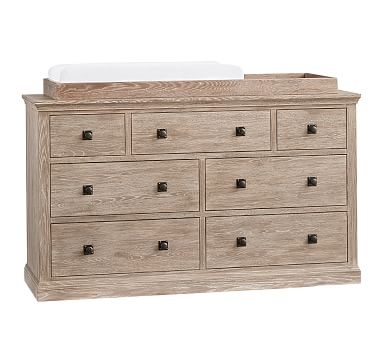Charlie Extra Wide Dresser & Topper Set, Smoked Gray - Image 0
