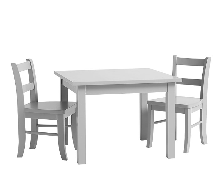 Table & Set of 2 Chairs, Gray - Image 0