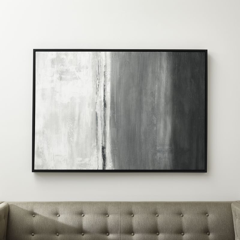 "Gray Horizon" Framed Textured Wall Art Print 41.75"x59.75" - Image 1