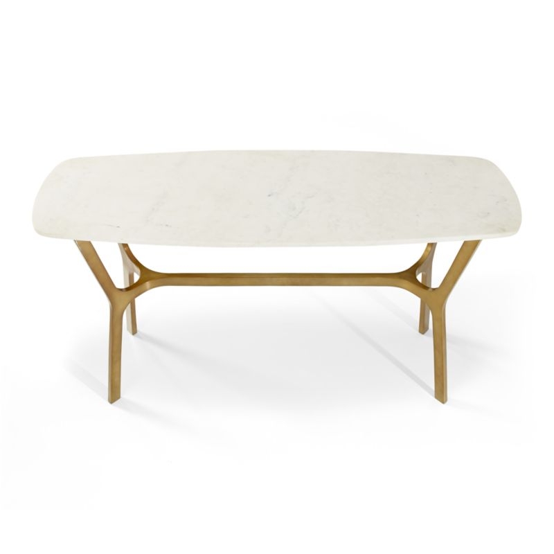 Elke Marble Console Table with Brass Base - Image 2