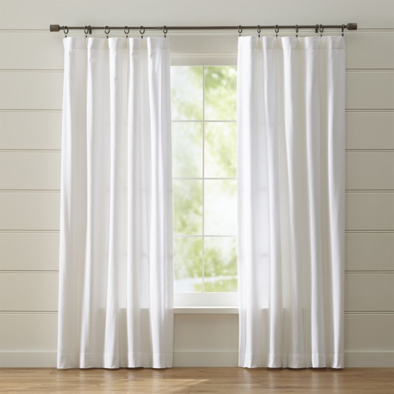 Wallace Curtain Panel, White, 52" x 96" - Image 0