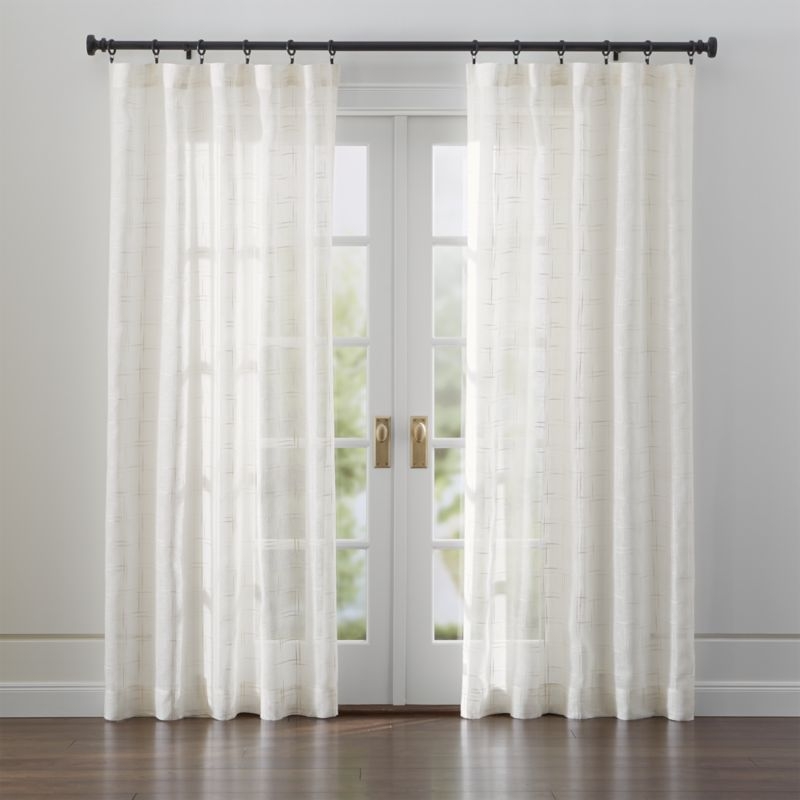 Briza 50"x96" Ivory Sheer Linen Curtain Panel - Image 1