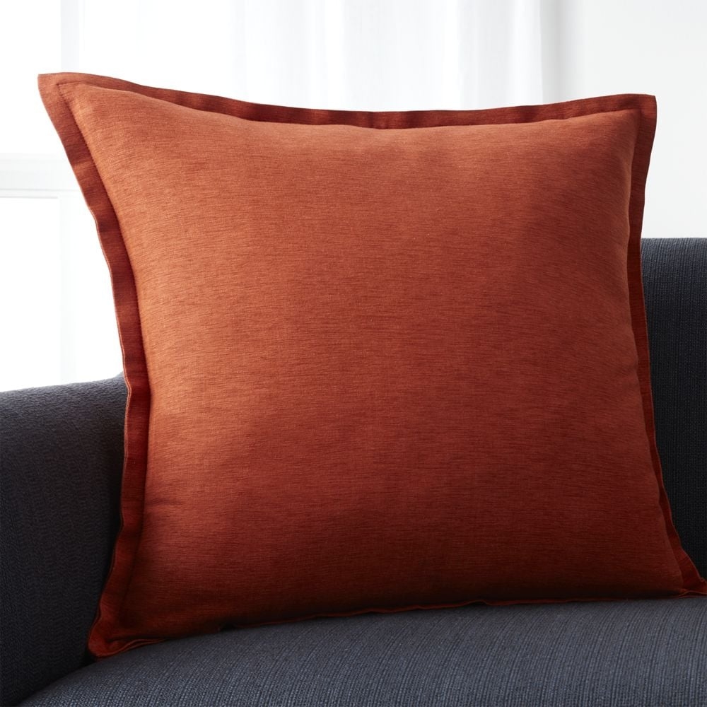 Linden Copper Orange 23" Pillow with Feather-Down Insert - Image 0