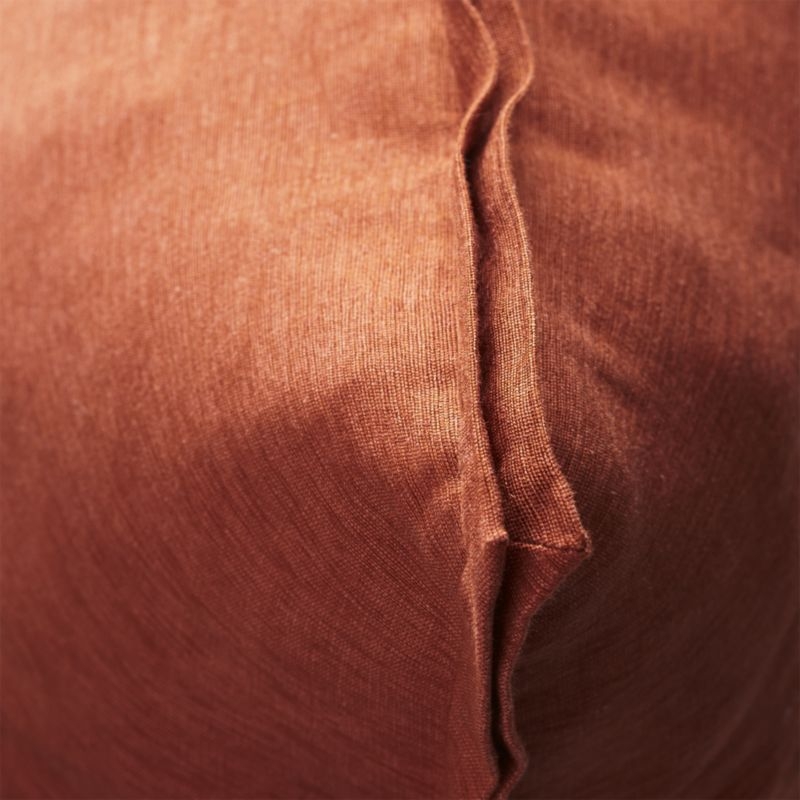 Linden Copper Orange 23" Pillow with Feather-Down Insert - Image 9
