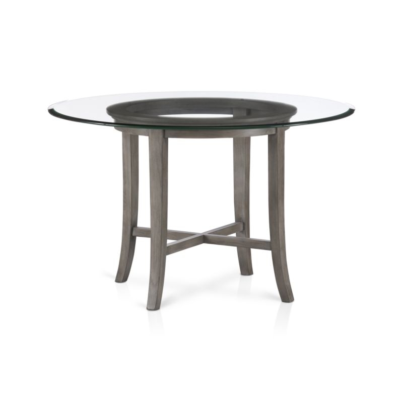 Halo Grey Round Dining Table with 42" Glass Top - Image 1