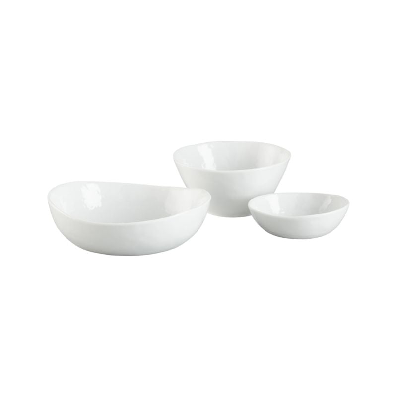 Mercer White Porcelain Low Bowls, Set of 8 - Image 1