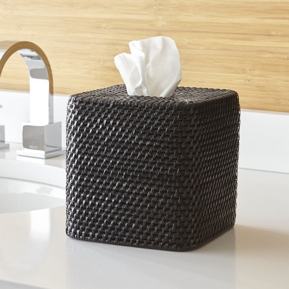 Sedona Black Square Tissue Box Cover - Image 0