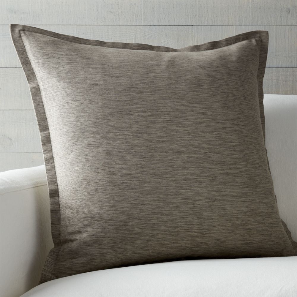Linden Mushroom Grey 23" Pillow with Down-Alternative Insert - Image 0